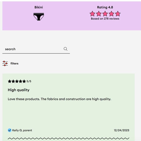 NEW! Thinx for all period Teens Bikini Size XL, L, M, S - Picture 10 of 15